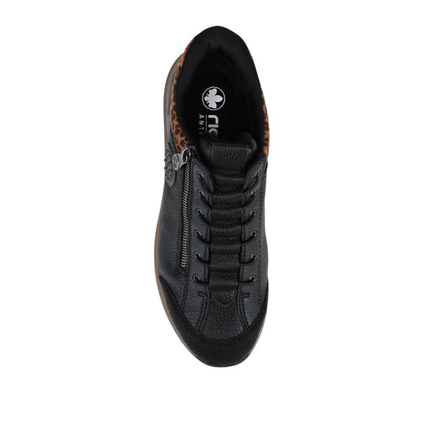 Pavers Faux Leather Zip-Up Trainers - Black