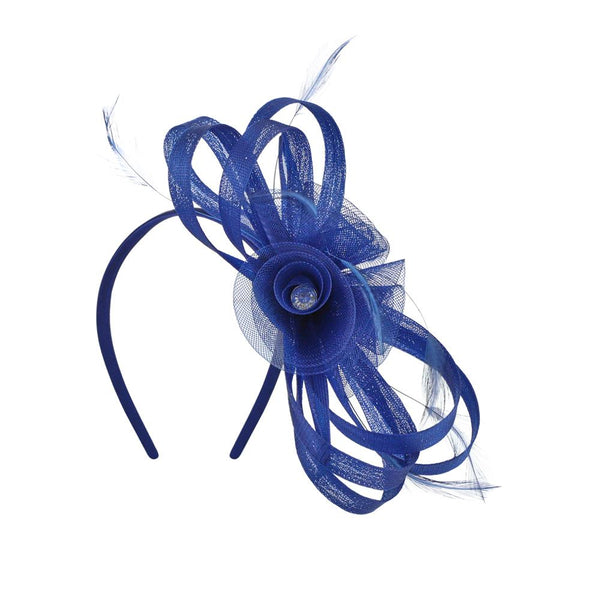 pavers Feather Ribbon Fascinator - Navy