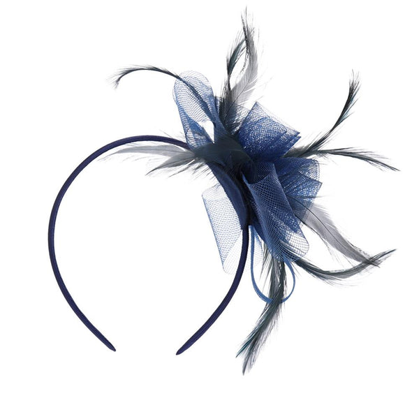 pavers Feathered Fascinator Headband - Silver
