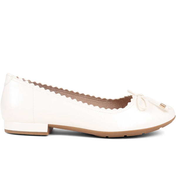 pavers Flat Ballet Pumps - Pearl