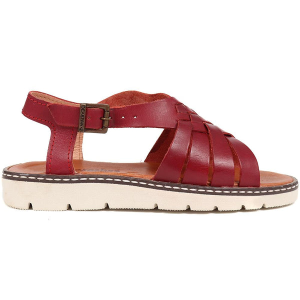 pavers Flat Buckle Sandals - Red