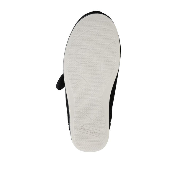 Pavers Flat-Heeled Touch-Fasten Slippers - Black