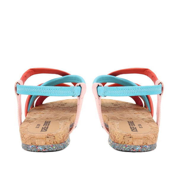 Pavers Flat Leather Sandals - Multi