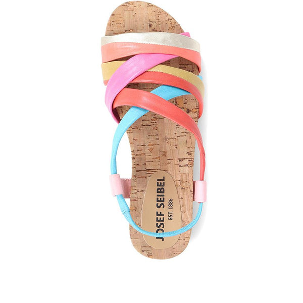 Pavers Flat Leather Sandals - Multi