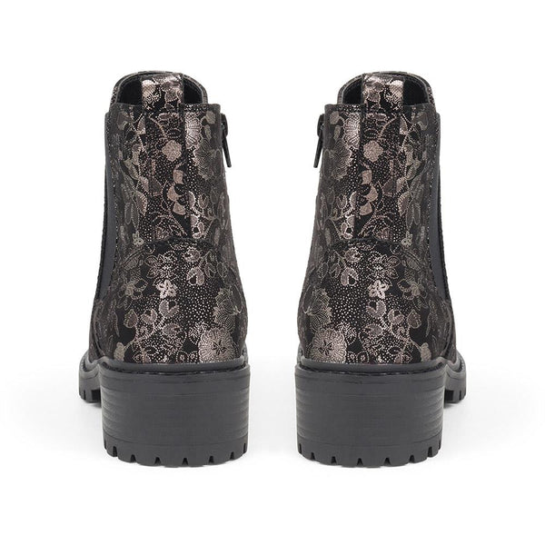 Pavers Floral Chelsea Boots - Black Floral