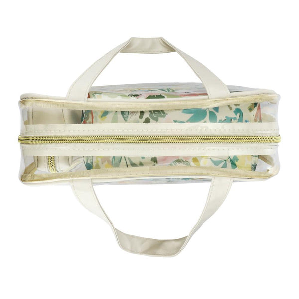 Pavers Floral Cosmetic Bags - BEIGE FLORAL
