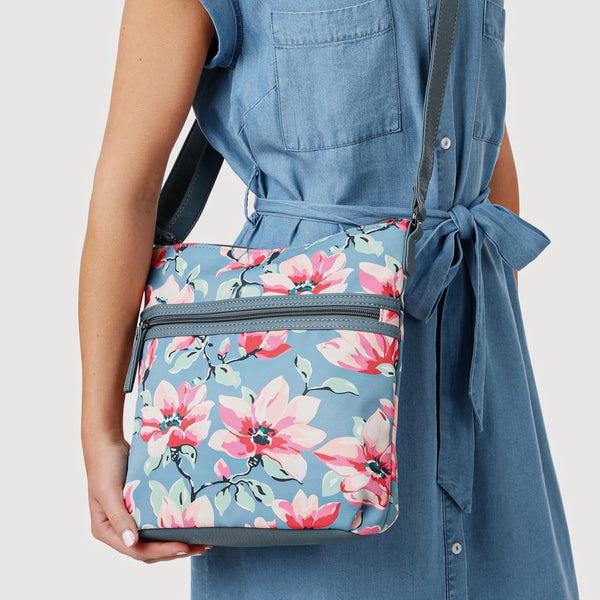 Pavers Floral Cross-Body Bag - BLUE FLORAL