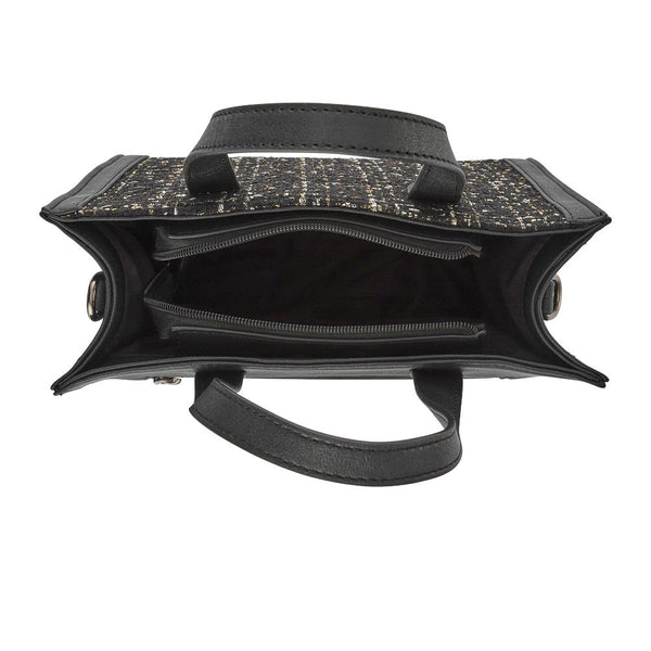 Pavers Floral Tote Bag - Black Tweed