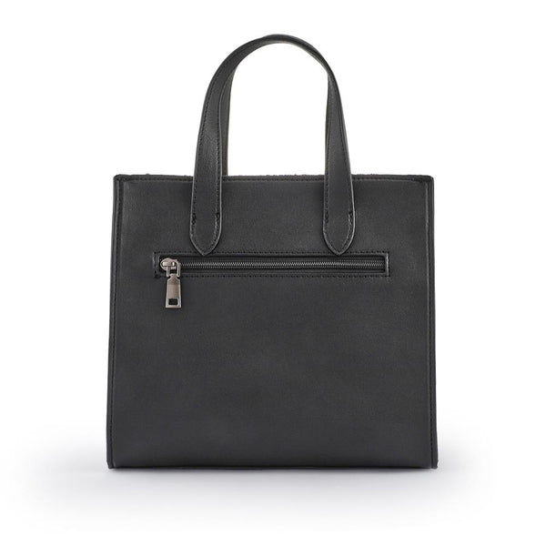 pavers Floral Tote Bag - Black Tweed