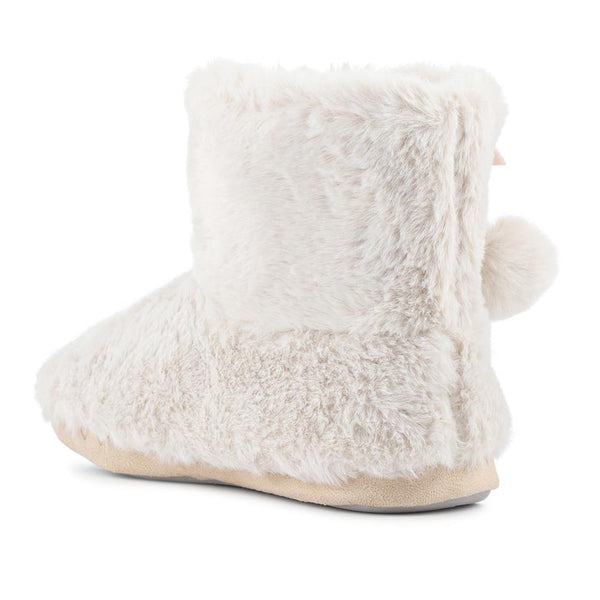Pavers Fluffy Slippers Boots - Cream