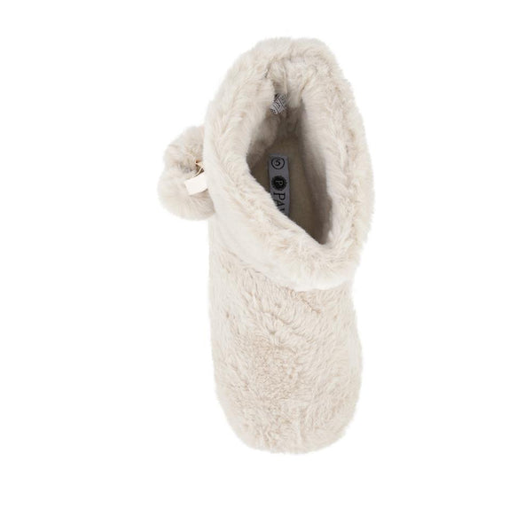 Pavers Fluffy Slippers Boots - Cream