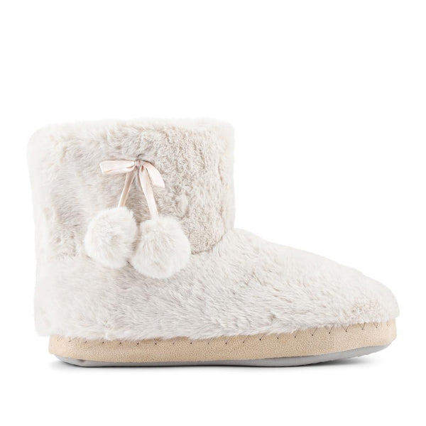 pavers Fluffy Slippers Boots - Cream