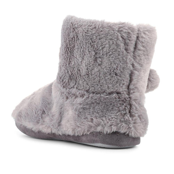 Pavers Fluffy Slippers Boots - Grey
