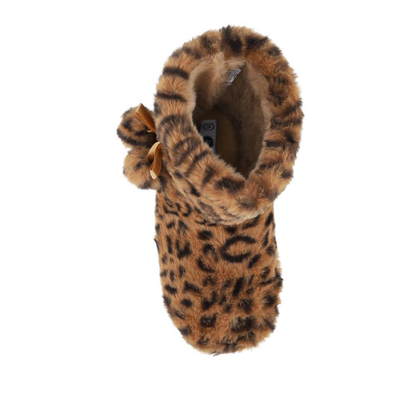 Pavers Fluffy Slippers Boots - Leopard