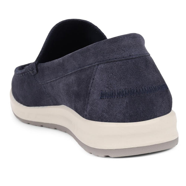 Pavers Fly Flot Leather Moccasins - Navy