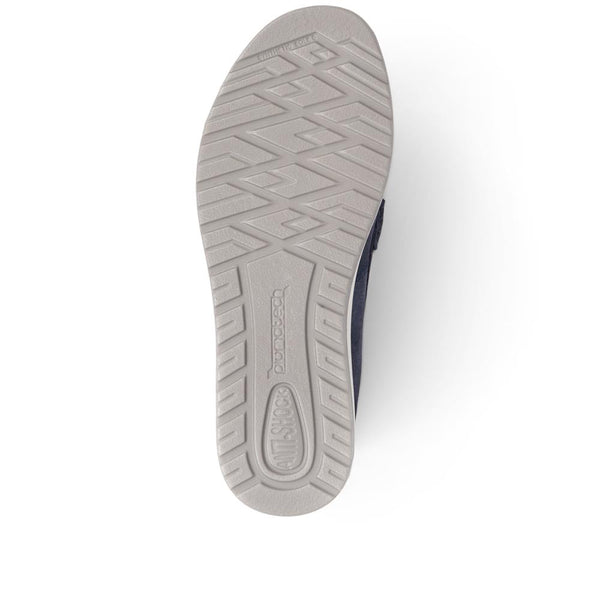 Pavers Fly Flot Leather Moccasins - Navy