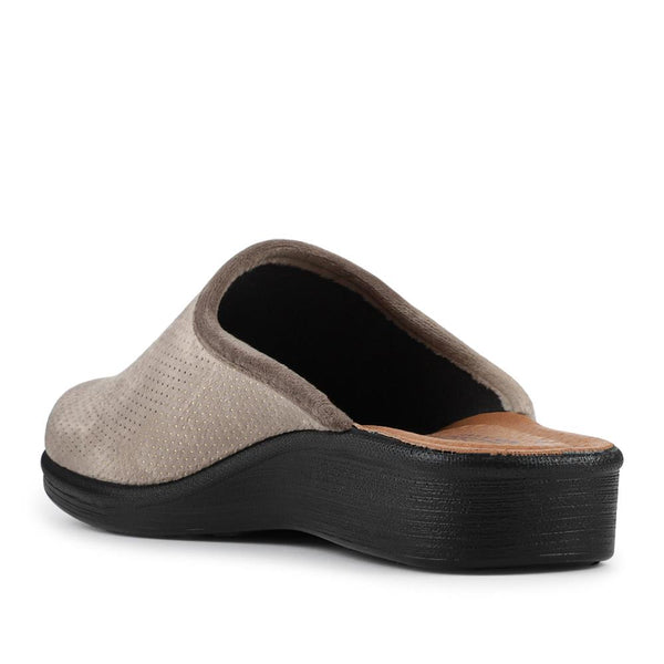 pavers Fly Flot Velour Slip On Shoes - Taupe