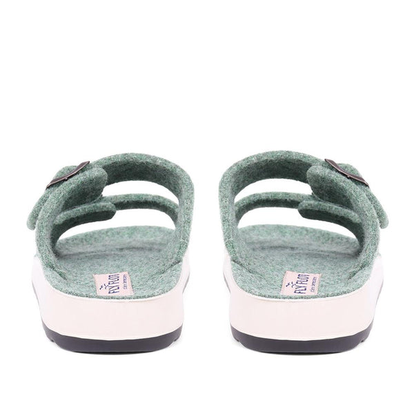 Pavers FlyFlot Dual Strap Slippers - Green