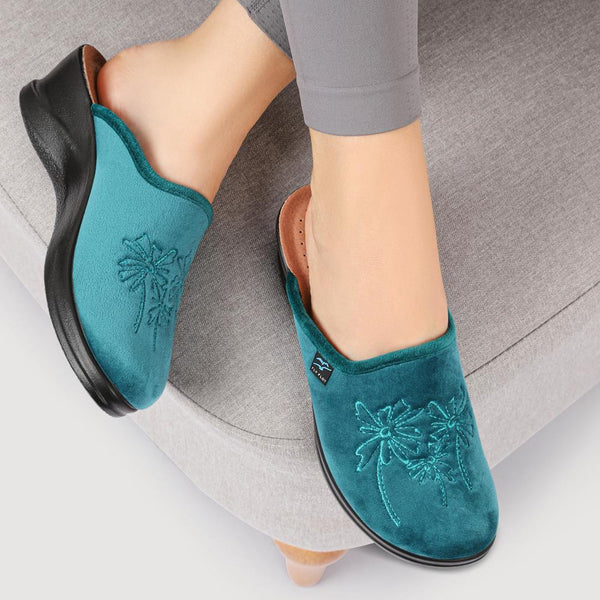 Pavers FlyFlot Engraved Self-Moulding Mules - Teal