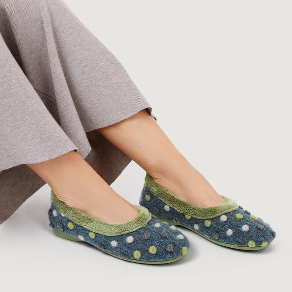 Pavers Full Slippers - Green Multi