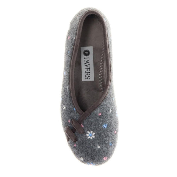 Pavers Full Slippers - Grey Floral