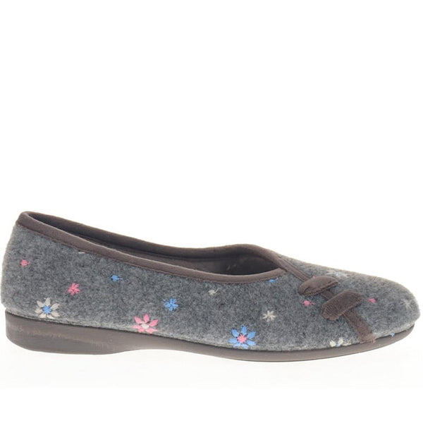 pavers Full Slippers - Grey Floral