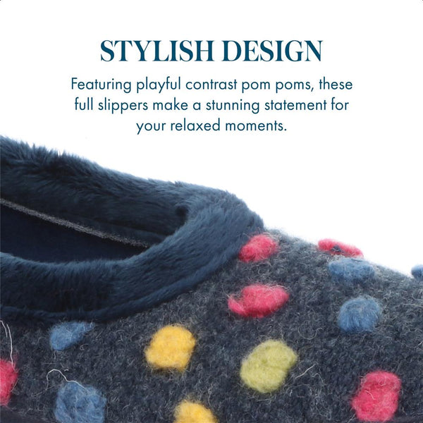 Pavers Full Slippers - Navy Multi