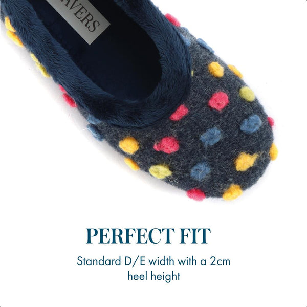 Pavers Full Slippers - Navy Multi