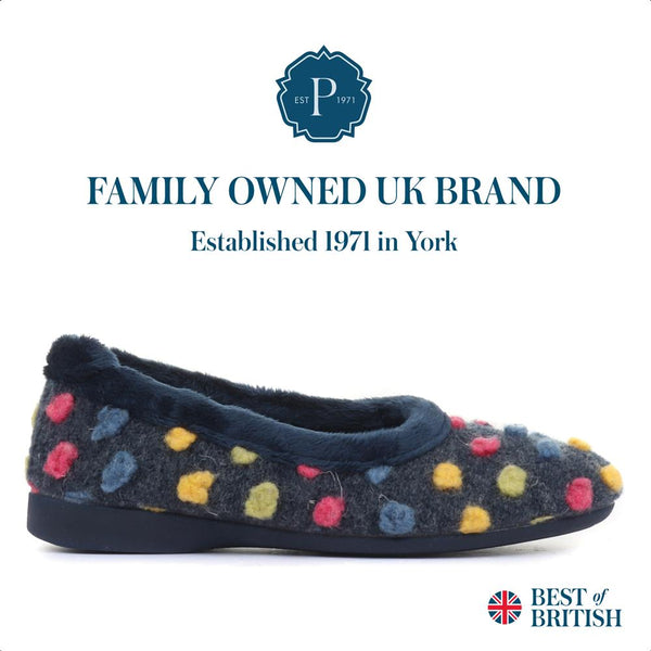 pavers Full Slippers - Navy Multi