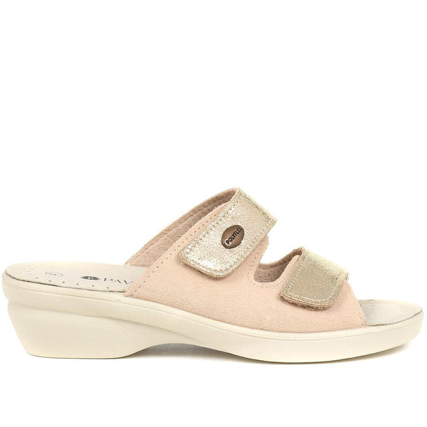 pavers Fully Adjustable Mule Sandals - Beige-Gold