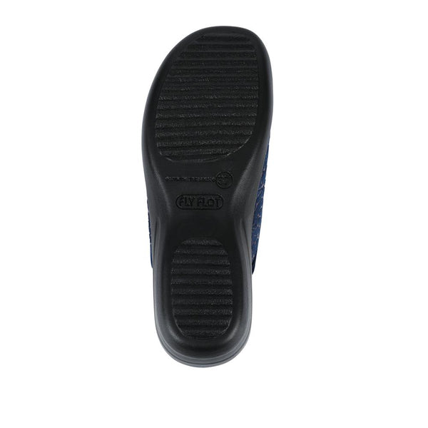 Pavers FylFlot Self-Moulding Velour Mules - Navy