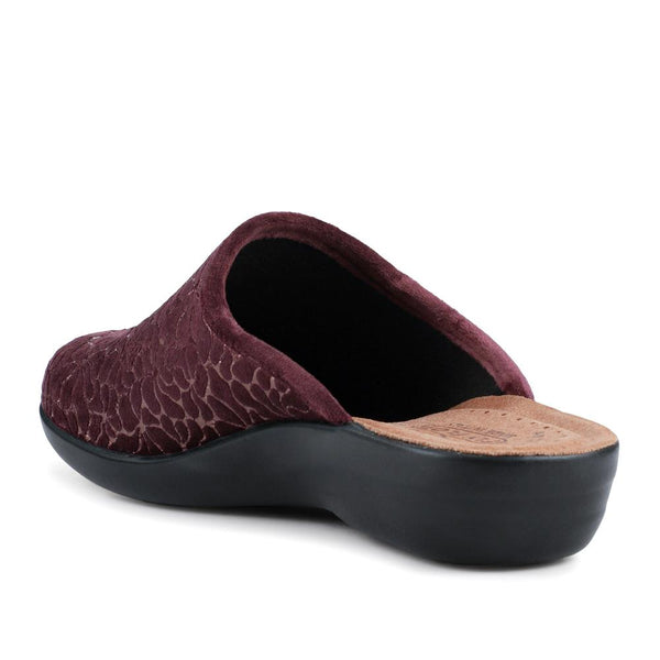 Pavers FylFlot Self-Moulding Velour Mules - Plum