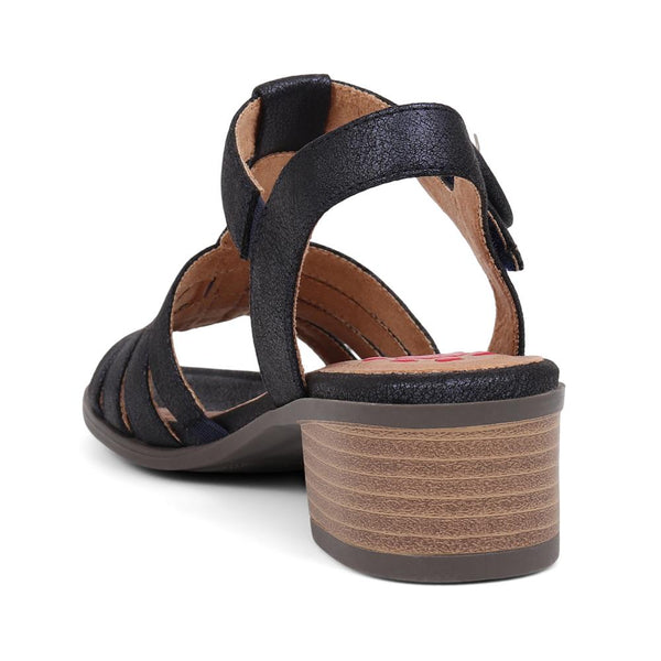 Pavers Gladiator Low Heeled Sandal - Navy