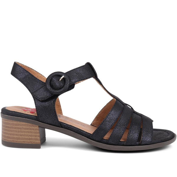 pavers Gladiator Low Heeled Sandal - Navy