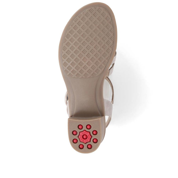 Pavers Gladiator Low Heeled Sandal - Taupe