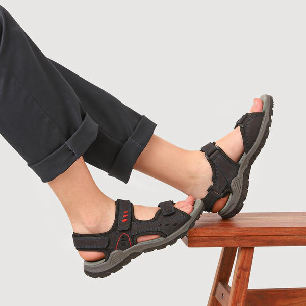 Pavers Grip-Soled Touch-Fasten Sandals - Navy