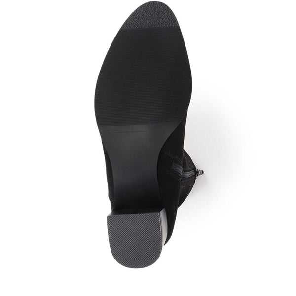 Pavers Heeled Ankle Boots - Black