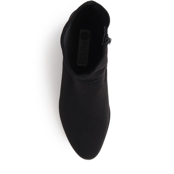 Pavers Heeled Ankle Boots - Black
