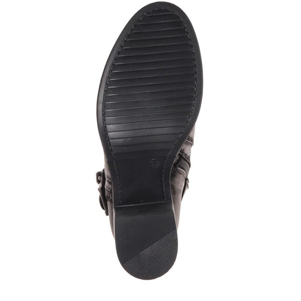 Pavers Heeled Ankle Boots - Black