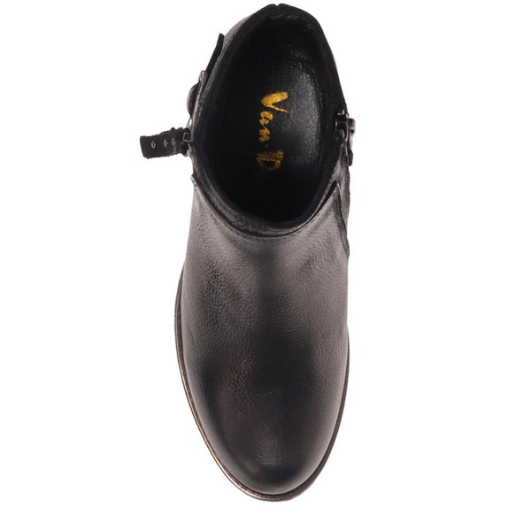 Pavers Heeled Ankle Boots - Black