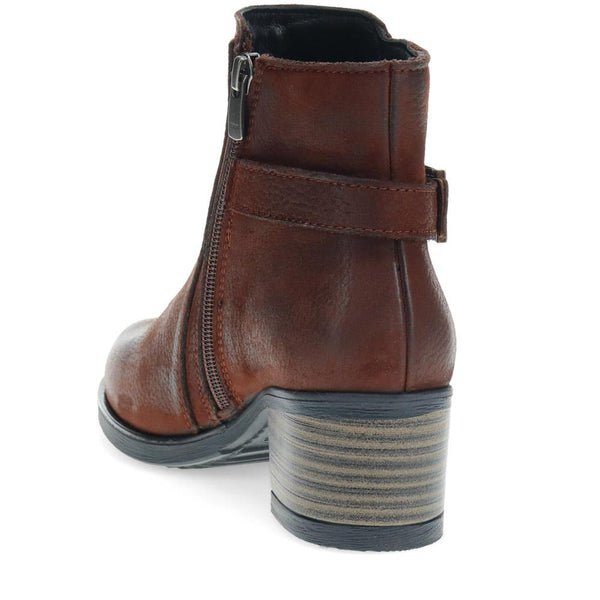 Pavers Heeled Ankle Boots - Dark Brown