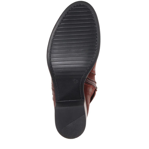 Pavers Heeled Ankle Boots - Dark Brown