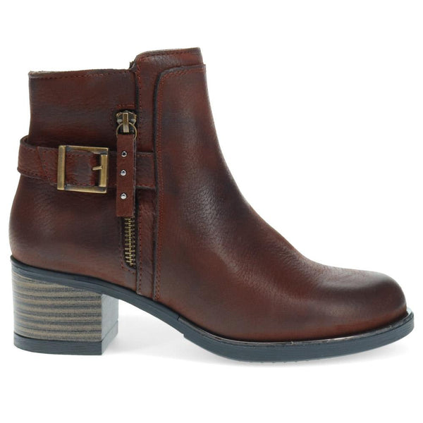 pavers Heeled Ankle Boots - Dark Brown