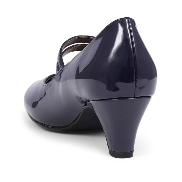 Pavers Heeled Mary Janes - Navy Patent