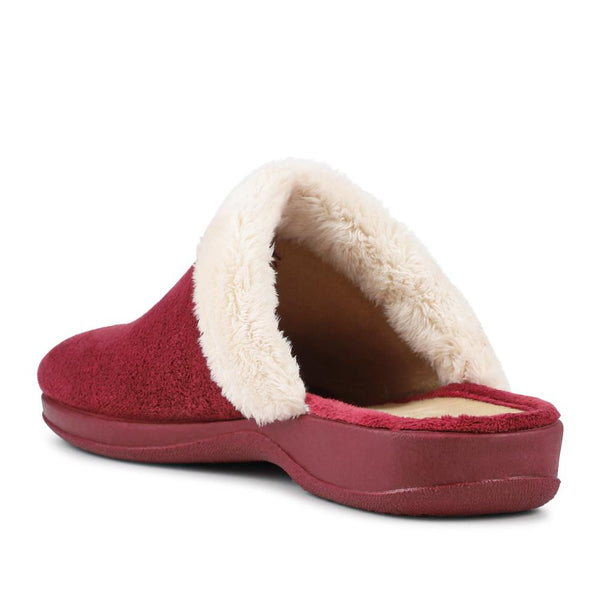 Pavers Heeled Mule Slippers - Burgundy