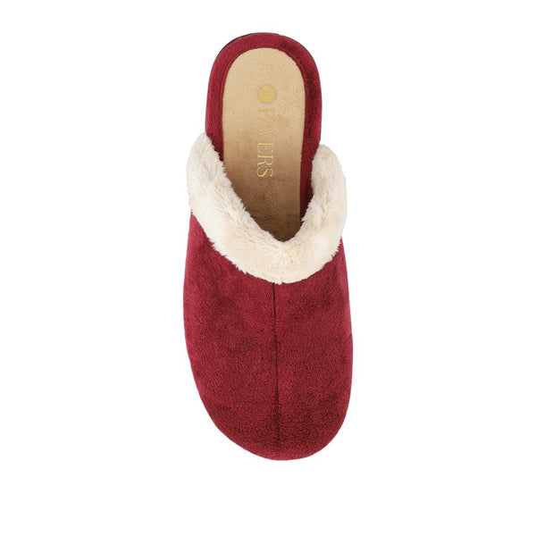 Pavers Heeled Mule Slippers - Burgundy