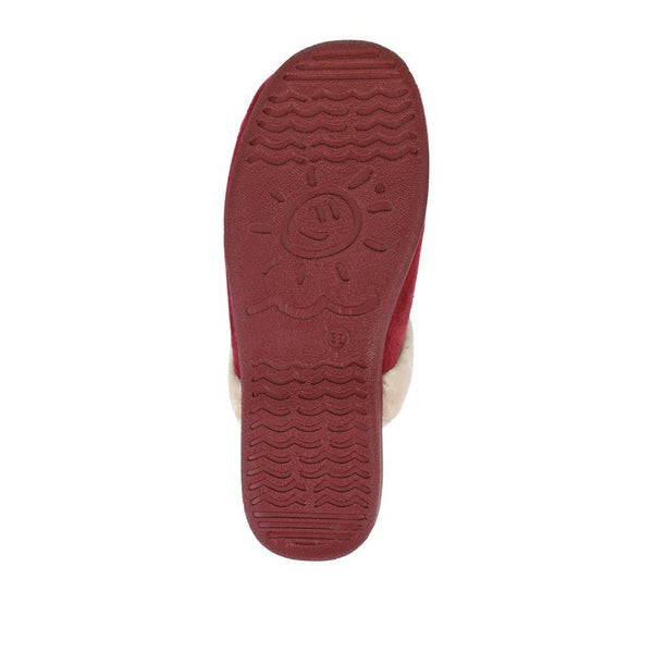 Pavers Heeled Mule Slippers - Burgundy