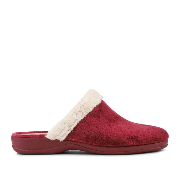 pavers Heeled Mule Slippers - Burgundy