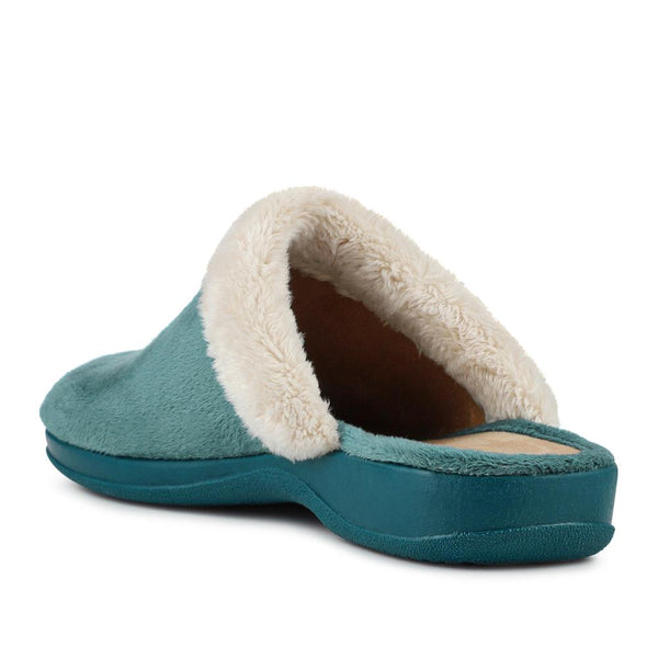 Pavers Heeled Mule Slippers - Teal