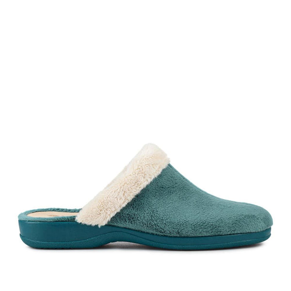 pavers Heeled Mule Slippers - Teal